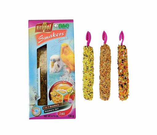 Picture of 3 PK. PARAKEET SMAKERS TREAT STICKS - ASSORTED