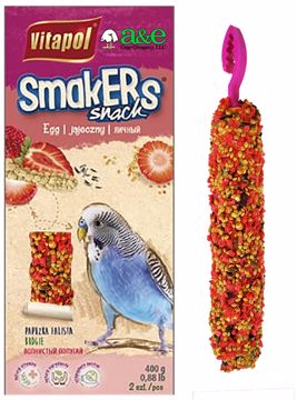 Picture of 2 PK. PARAKEET SMAKERS TREAT STICKS - STRAWBERRY