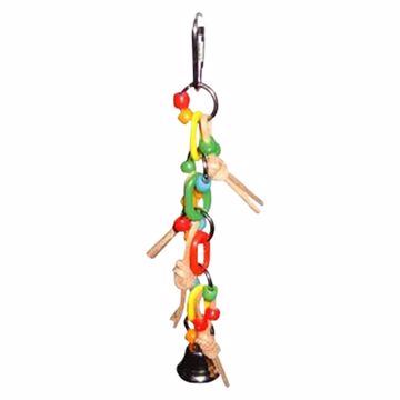 Picture of PLASTIC CHAIN WITH LEATHER AND BALL BIRD TOY