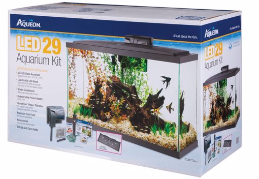 Picture of 29 GA. AQUEON LED BLACK AQUARIUM KIT