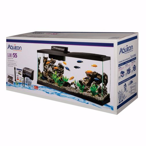 Picture of 55 GA. AQUEON LED BLACK AQUARIUM KIT