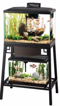 Picture of 24 IN. X 12 IN. FORGE 2 TIER AQUARIUM STAND - BLACK