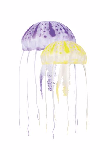 Picture of 2 PK. MED. FLOATING JELLYFISH DECOR - PURPLE/YELLOW