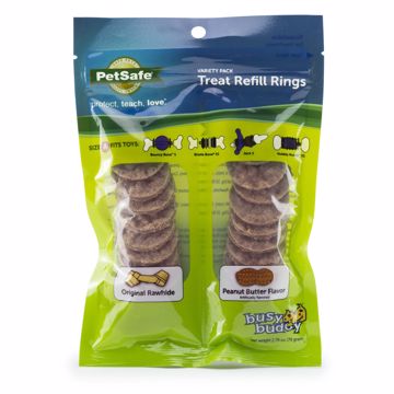 Picture of MED. PEANUT BUTTER AND RAWHIDE REFILL RINGS - SZ B - 24 PK.