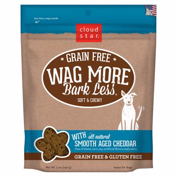 Picture of 5 OZ. WAG MORE BARK LESS GF SOFT  CHEWY TREAT - CHEDDAR