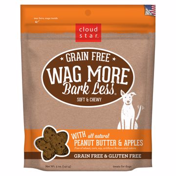 Picture of 5 OZ. WAG MORE BARK LESS GF SOFT  CHEWY TREAT - PNTB/APPLE