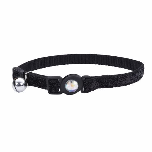 Picture of 3/8 IN. ADJ CAT JEWELED BUCKLE BREAKAWAY COLLAR - BLACK