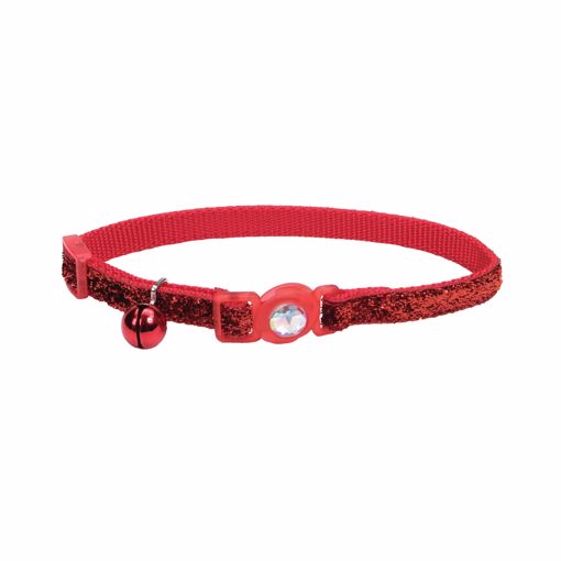 Picture of 3/8 IN. ADJ CAT JEWELED BUCKLE BREAKAWAY COLLAR - RED