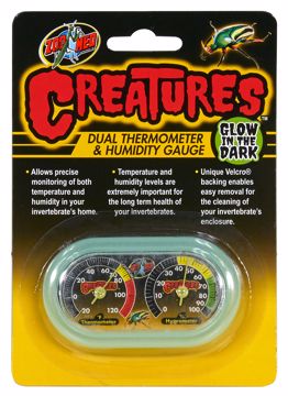 Picture of CREATURES DUAL THERMOMETER  HUMIDITY GAUGE - GLOW IN DARK
