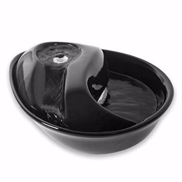 Picture of 60 OZ. BLACK CERAMIC WATER FOUNTAIN - RAINDROP STYLE