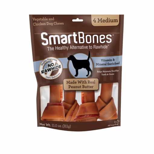 Picture of 4 PK. MEDIUM SMART BONE - PEANUT BUTTER