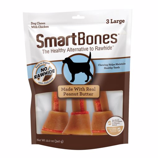 Picture of 3 PK. ARTIFICIAL-FREE LARGE BONE - PEANUT BUTTER