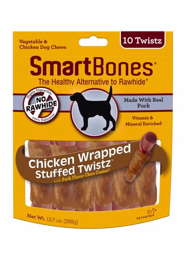 Picture of 10 PK. SMARTBONE TWISTZ - CHICKEN WRAPPED STUFFED