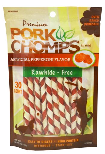 Picture of 30 CT. PORK CHOMPS MINI TWISTZ - PEPPERONI