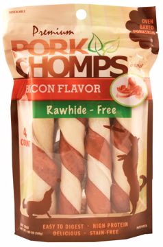 Picture of 4 CT. PORK CHOMPS LARGE TWISTZ - BACON