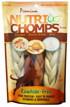 Picture of 4 CT. NUTRI CHOMPS ASSORTED 6 IN. BRAID