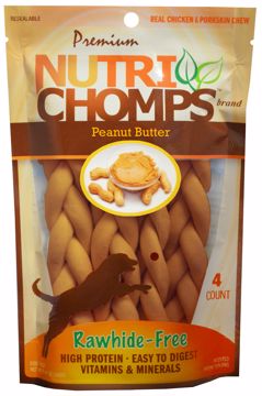 Picture of 4 CT. 6 IN. NUTRI CHOMPS BRAID PEANUT BUTTER