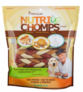 Picture of 10 CT. NUTRI CHOMPS 6 IN. MIXED FLAVOR BRAID