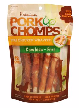 Picture of 5 IN. PORK CHOMPS REAL CHICKEN WRAPPED MINI TWIST