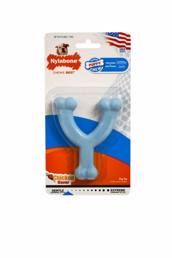 Picture of PUPPY CHEW PETITE WISHBONE - BLUE