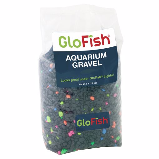 Picture of 5 LB. GLOFISH GRAVEL - BLACK W/FLUORESCENT HIGHLIGHTS