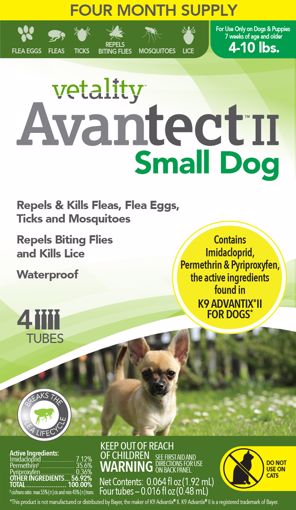 Picture of 4 CT. 4-10 LB. VETALITY AVANTECT II TOPICAL - DOG