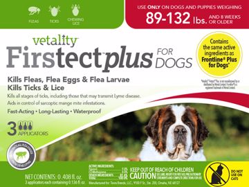 Picture of 3 CT. 89-132 LB. VETALITY FIRSTECT PLUS TOPICAL - DOG