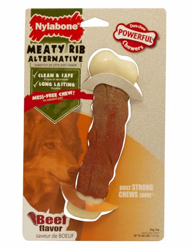 Picture of DURA CHEW ANIMAL PART ALTERNATIVE RIB DOG TOY BEEF FLAVOR