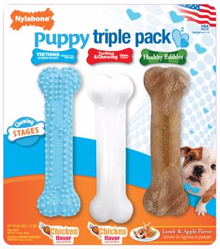 Picture of PUPPY CHEW TOY & TREAT TRIPLE PACK - BLUE