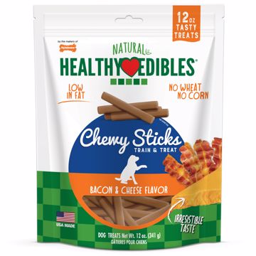 Picture of 12 OZ. HEALTHY EDIBLES CHEWY STICKS BACON & CHEESE