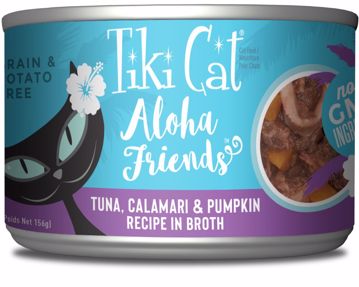 Picture of 8/5.5 OZ. TIKI CAT ALOHA FRIENDS - TUNA/CALAMARI/PUMPKIN CAN