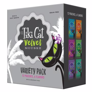 Picture of 12/2.8 OZ. TIKI CAT VELVET MOUSSE VARIETY PACK POUCHES