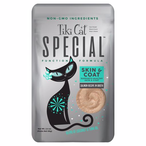 Picture of 12/2.4 OZ. TIKI CAT SPECIAL MOUSSE SKIN/COAT - SALMON POUCH