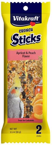 Picture of 3.5 OZ. CRUNCH STICKS - APRICOT & PEACH FLAVOR - COCKATIELS