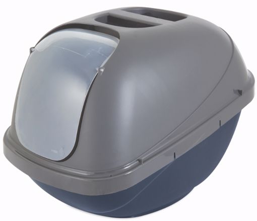 Picture of JUMBO BASIC HOODED LITTER PAN - BLUE STEEL/PEARL SILVER