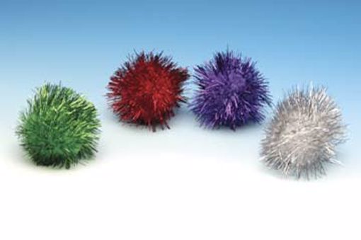 Picture of 96 PK. GLITTER BALL CAT TOYS - ASSORTED COLORS