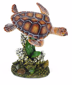 Picture of 3X3.5 IN. SEA TURTLE AND CORAL RESIN