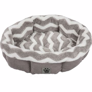 Picture of 21 IN.  SNOOZY ZIG ZAG SHEARLING ROUND - GREY/WHITE