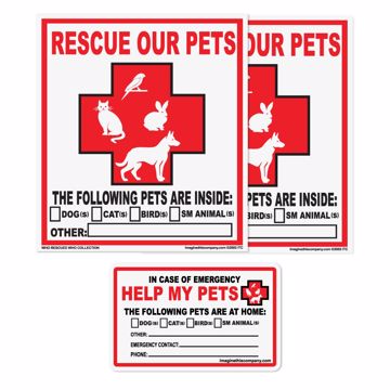 Picture of EMERGENCY RESCUE DECALS - 2 WINDOW DECALS/1 WALLET CARD