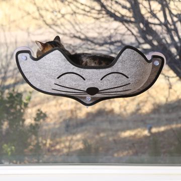 Picture of 27 IN. X 11 IN. EZ MOUNT KITTYFACE WINDOW BED - GRAY