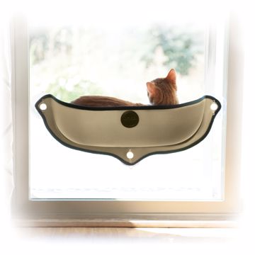 Picture of 27IN X 11IN EZ MOUNT WINDOW KITTY SILL BED - TAN