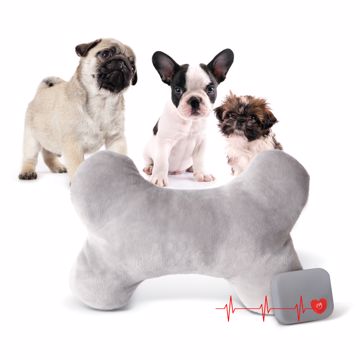 Picture of 8 IN. MOTHERS HEARTBEAT PUPPY BONE PILLOW - GRAY
