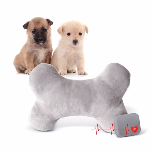 Picture of 10 IN. MOTHERS HEARTBEAT PUPPY BONE PILLOW - GRAY
