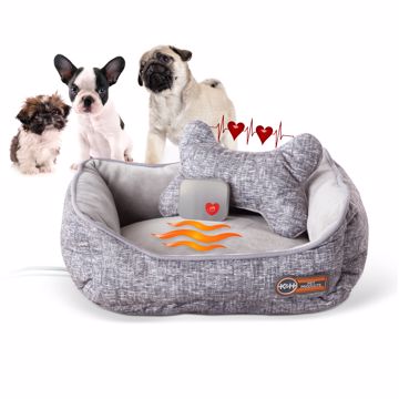 Picture of 11 IN. MOTHERS HEARTBEAT HEATED PUPPY BED W/PILLOW - GRAY