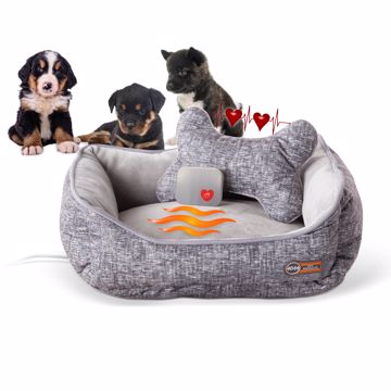 Picture of 16 IN. MOTHERS HEARTBEAT HEATED PUPPY BED W/PILLOW - GRAY
