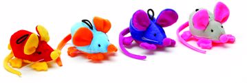 Picture of 9 IN. RATTLE CLATTER MOUSE W/CATNIP - ASST. COLORS