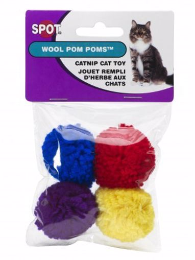 Picture of 4 PK. WOOL POM POMS W/CATNIP