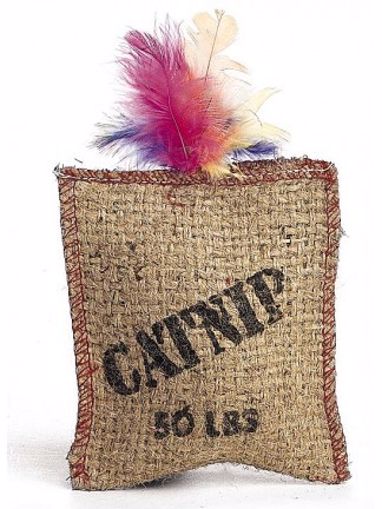 Picture of JUTE AND FEATHER SACK W/CATNIP