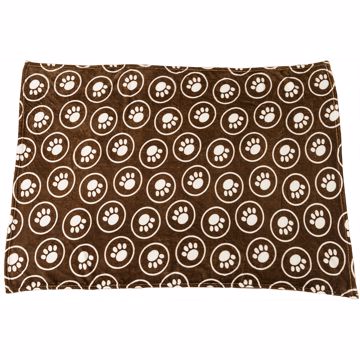 Picture of 30X40 IN. BLANKET WITH CIRCLES AND PAW DESIGNS - BROWN