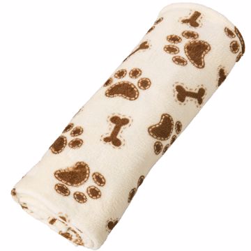 Picture of 30X40 IN. BLANKET WITH BONE AND PAW DESIGNS - CREAM